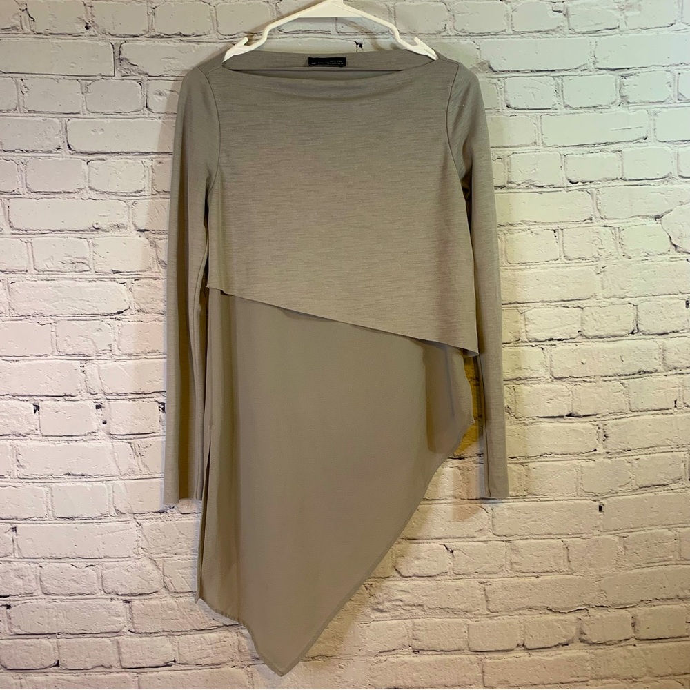 Zara Asymmetrical Long Sleeve Top